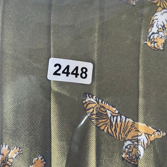 Zara Olive Green Tiger Print Pleated Satin Maxi Skirt Women's Size XL - Picture 9 of 9